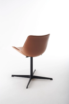 NITA C CR - Swivel with 4-spoke base tanned leather chair by SOFTLINE 1979 - view 3